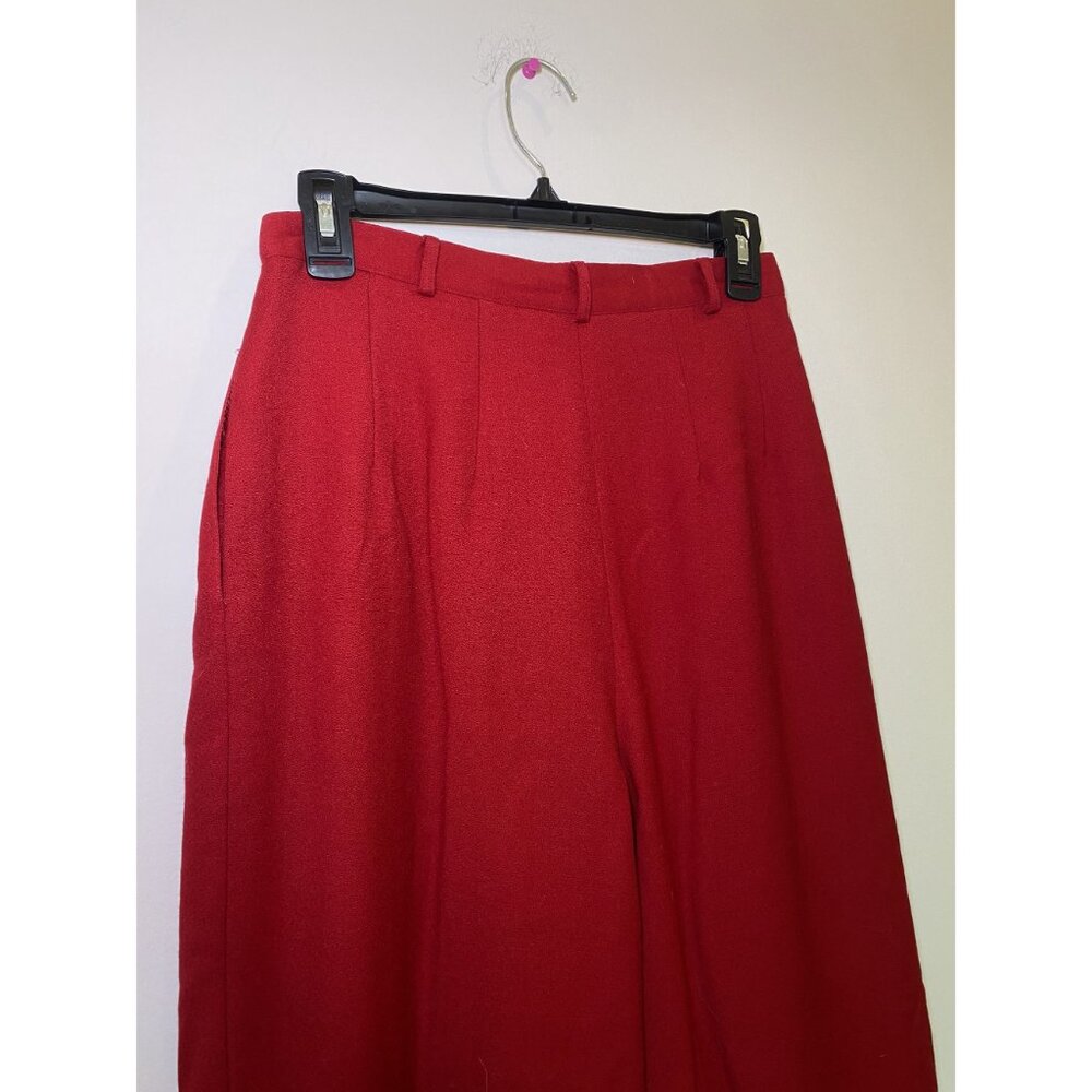 Vintage Red 100% Wool Trouser Pants Size 6 Tailored Classic - Picture 7 of 10